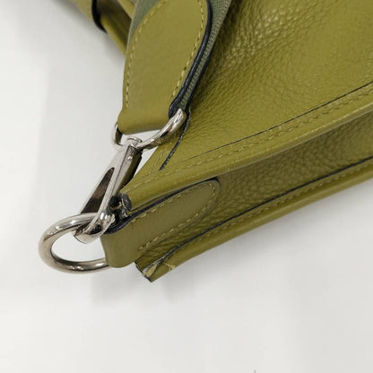 Hermes Evelyne Anise Green Silver Taurillon Clemence Shoulder Bag — view 5