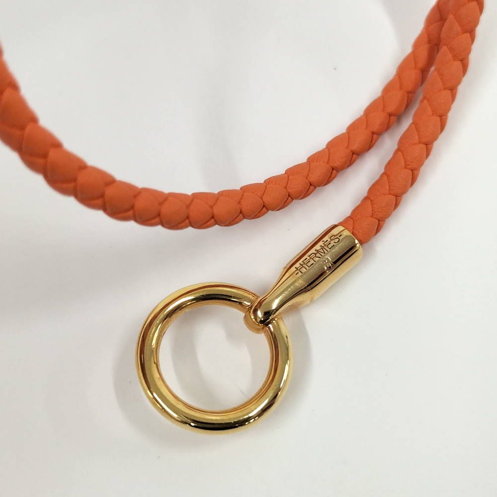 Hermes Glenan Double Tour Bracelet Orange Gold — view 6