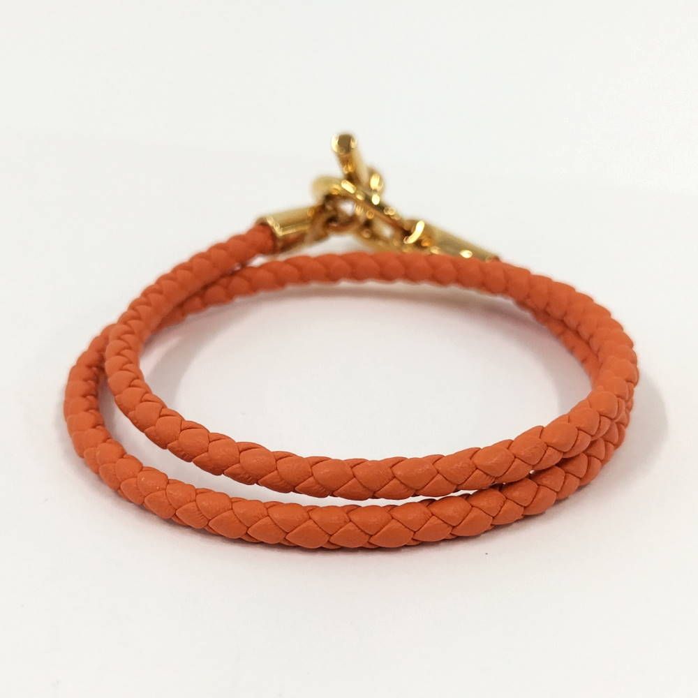 Hermes Glenan Double Tour Bracelet Orange Gold — view 3