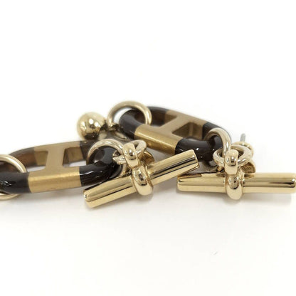 Hermes Surmer Earrings Buffalo Horn Gold Plated — view 5