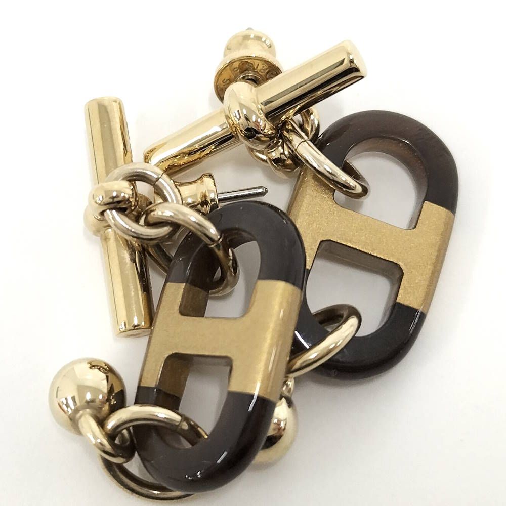 Hermes Surmer Earrings Buffalo Horn Gold Plated — view 8