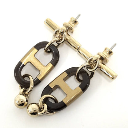 Hermes Surmer Earrings Buffalo Horn Gold Plated — view 2