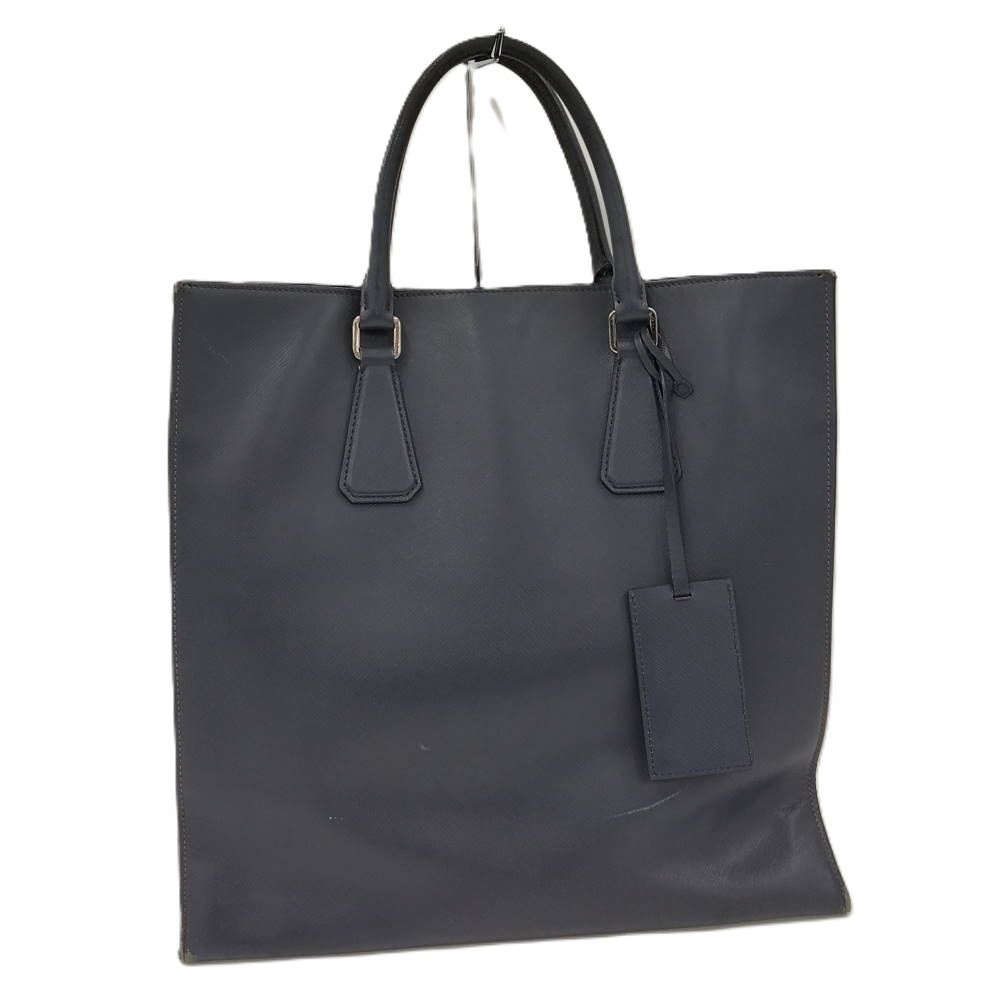 Prada Saffiano Handbag Leather Navy