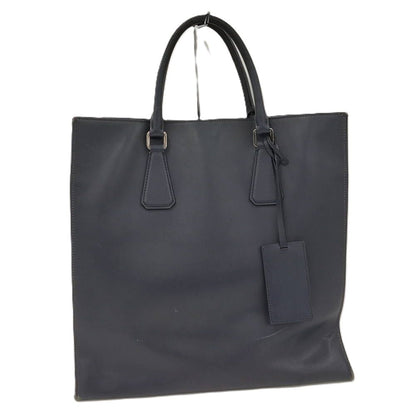 Prada Saffiano Handbag Leather Navy
