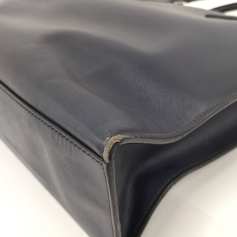 Prada Saffiano Handbag Leather Navy — view 3