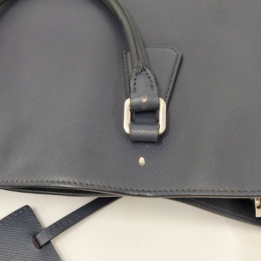 Prada Saffiano Handbag Leather Navy — view 8