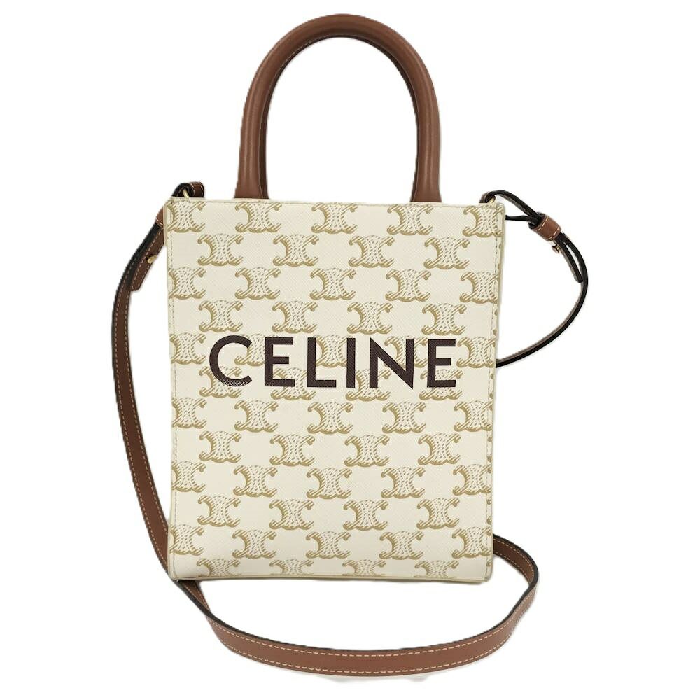 Celine Mini Vertical Cover 2-Way Shoulder Bag Triomphe Canvas