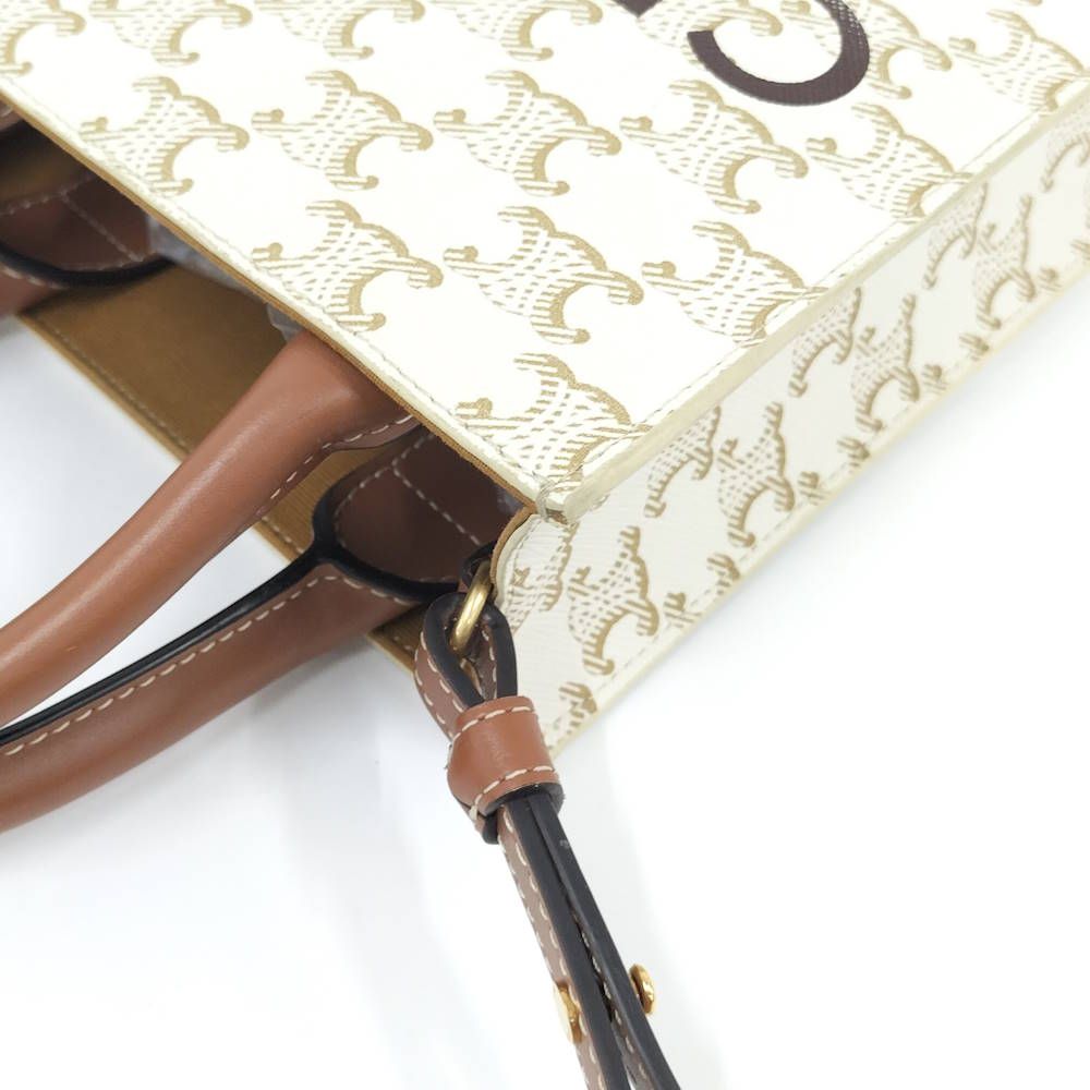 Celine Mini Vertical Cover 2-Way Shoulder Bag Triomphe Canvas — view 6