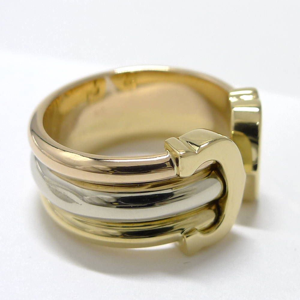 Cartier 2C Ring YG PG 18K White Gold Trinity — view 4