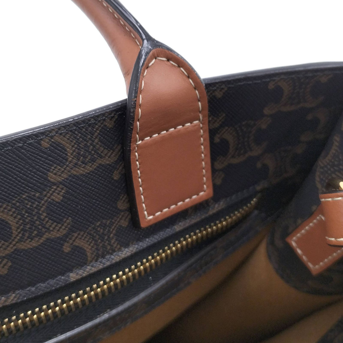 Celine 2-Way Shoulder Bag Tote Triomphe Small Bartical Cabas Brown — view 8