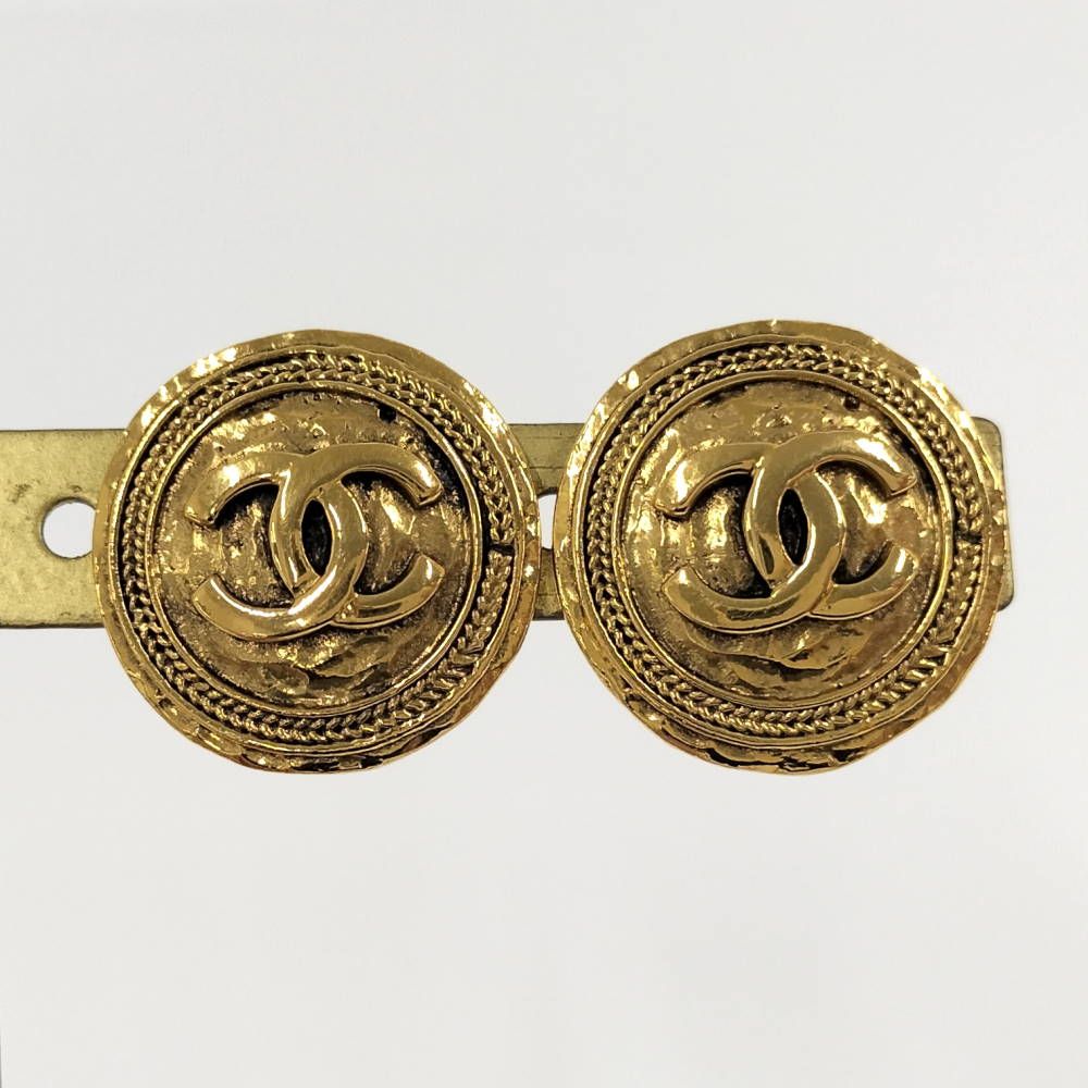 Chanel Earrings CC Logo Gold Plated