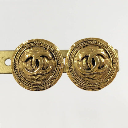 Chanel Earrings CC Logo Gold Plated
