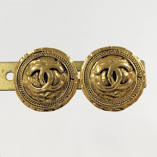 Chanel Earrings CC Logo Gold Plated