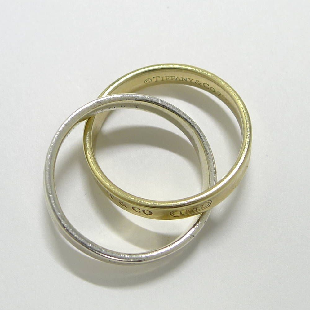 Tiffany & Co 1837 Circle Ring 18K Yellow Gold Silver — view 3
