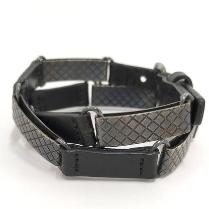 Bottega Veneta Bracelet Leather Black Silver — view 4
