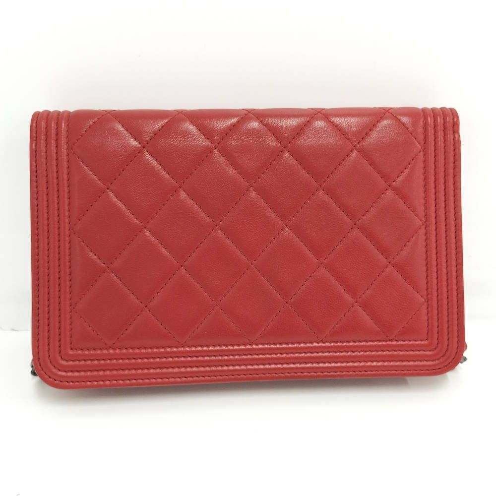 Chanel Boy Chain Wallet Lambskin Shoulder Bag — view 2