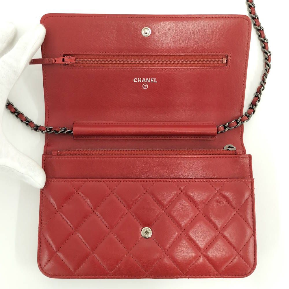Chanel Boy Chain Wallet Lambskin Shoulder Bag — view 6