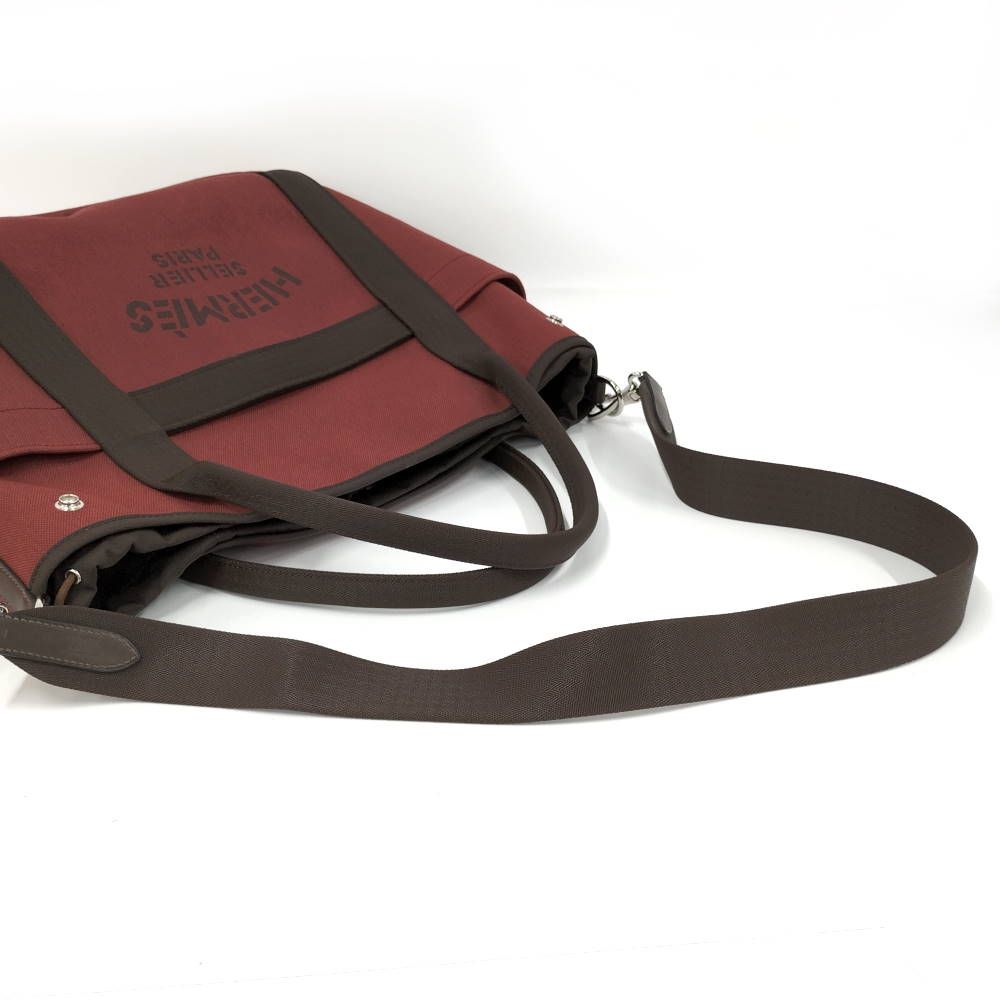Hermes Sac de Panthere 2-Way Bag Canvas Bordeaux — view 4