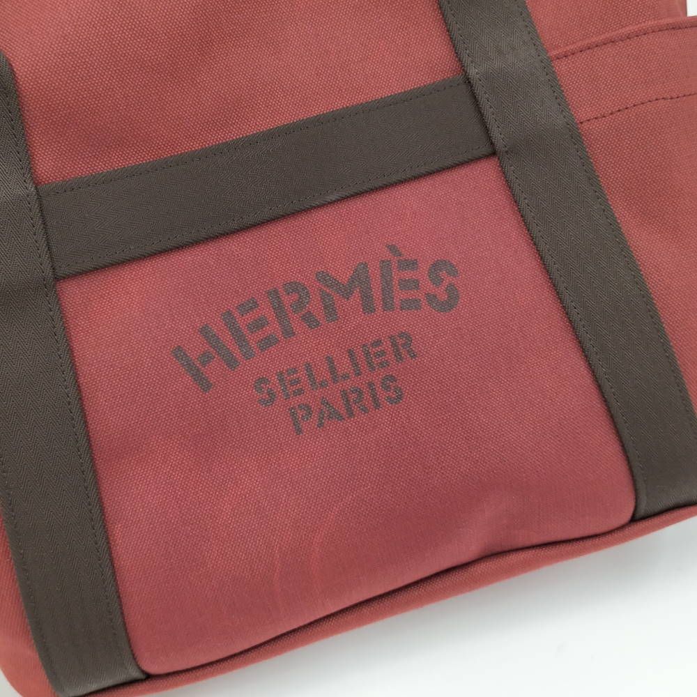 Hermes Sac de Panthere 2-Way Bag Canvas Bordeaux — view 7