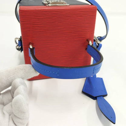 Louis Vuitton Bleecker Box 2-Way Bag Epi Red Navy Blue — view 6