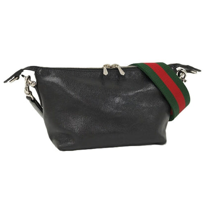 Gucci Shoulder Bag Brera Sherry Line Black Leather