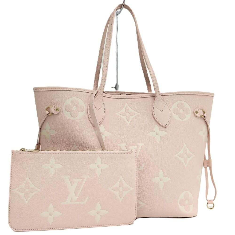 Louis Vuitton Neverfull MM Monogram Empreinte Rose Trianon Cream
