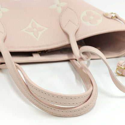 Louis Vuitton Neverfull MM Monogram Empreinte Rose Trianon Cream — view 4