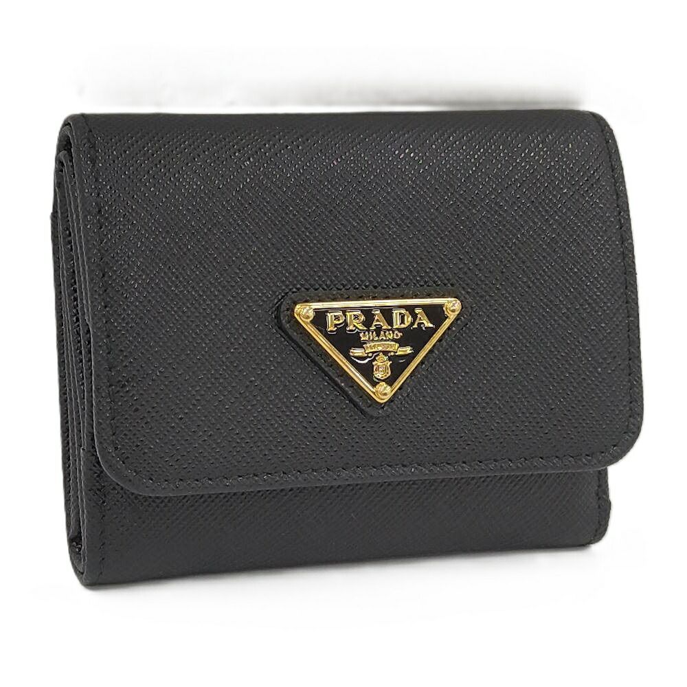 Prada Trifold Wallet Saffiano Leather Black