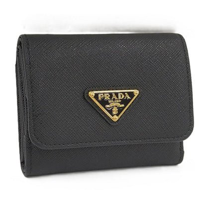 Prada Trifold Wallet Saffiano Leather Black