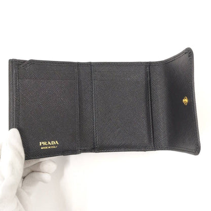 Prada Trifold Wallet Saffiano Leather Black — view 2
