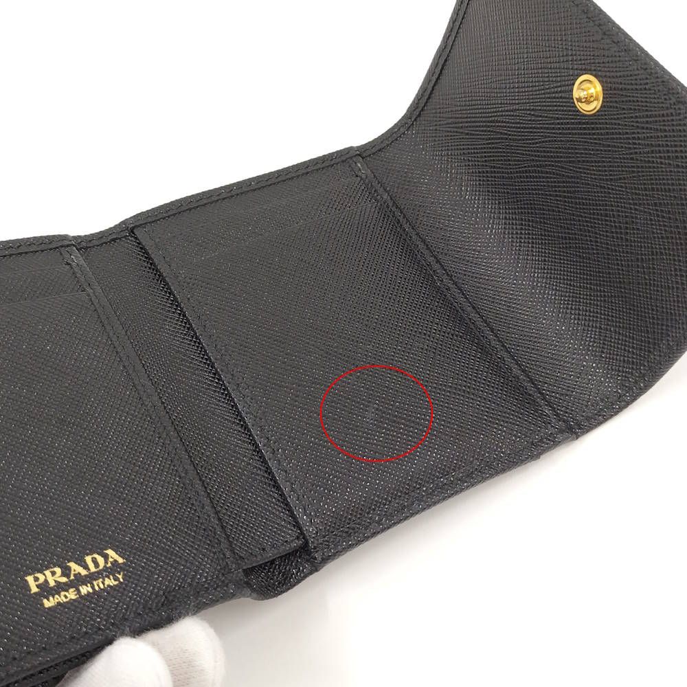 Prada Trifold Wallet Saffiano Leather Black — view 6