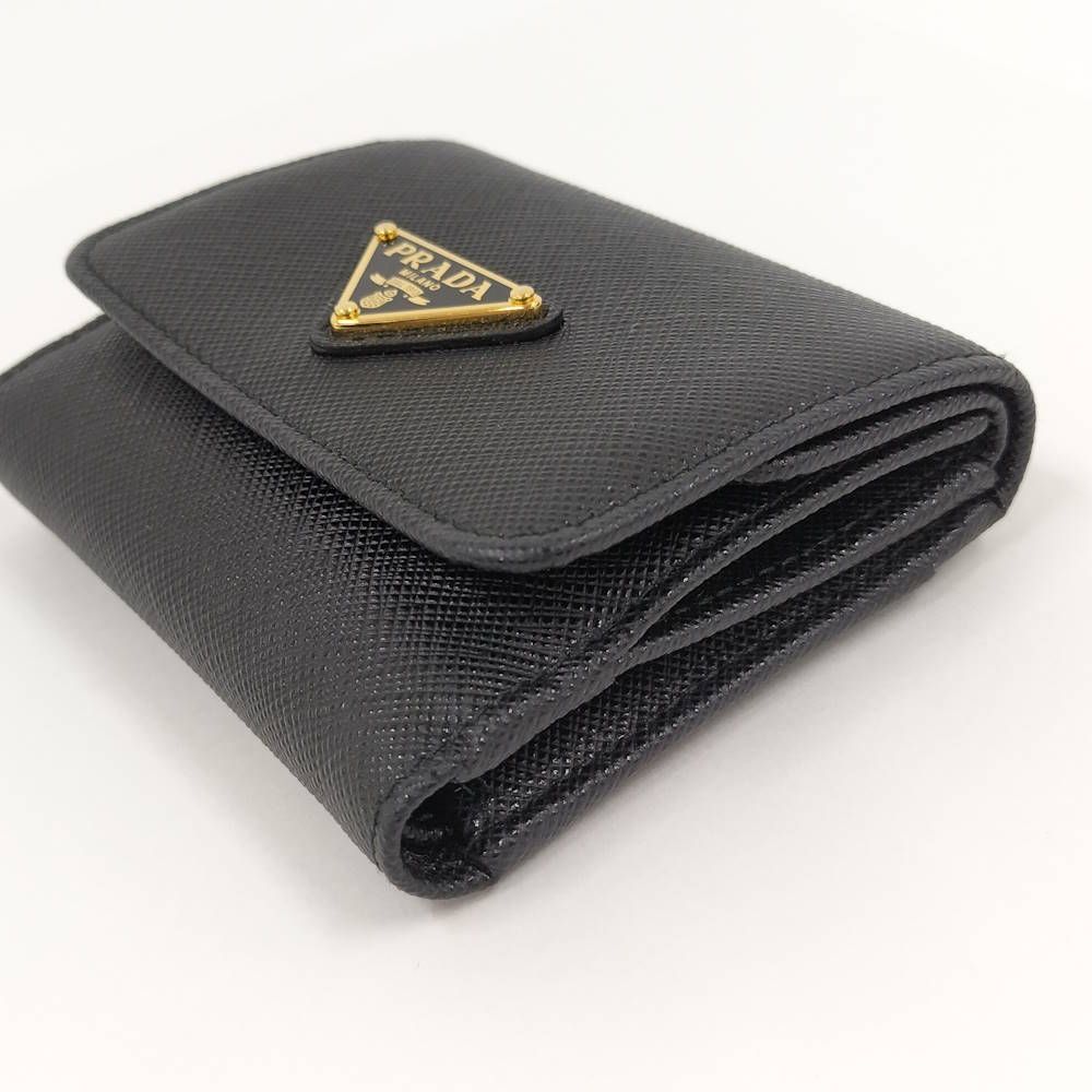 Prada Trifold Wallet Saffiano Leather Black — view 5