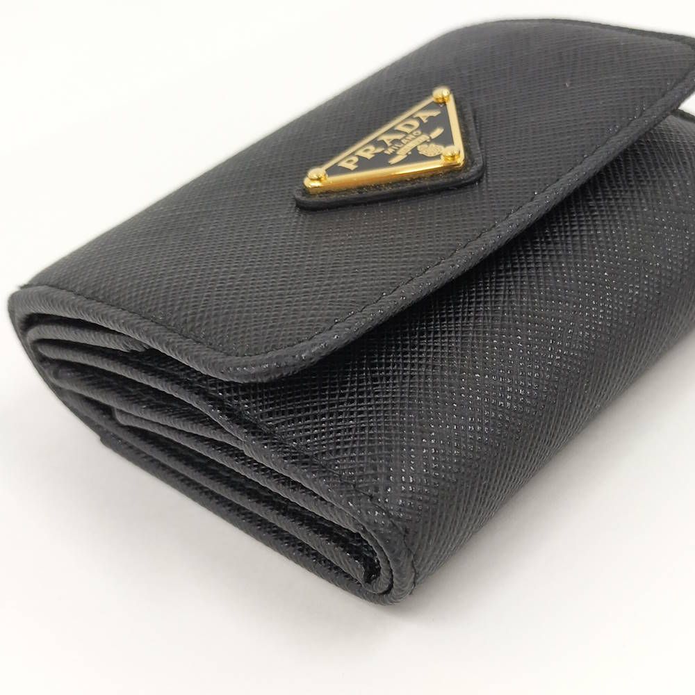 Prada Trifold Wallet Saffiano Leather Black — view 4