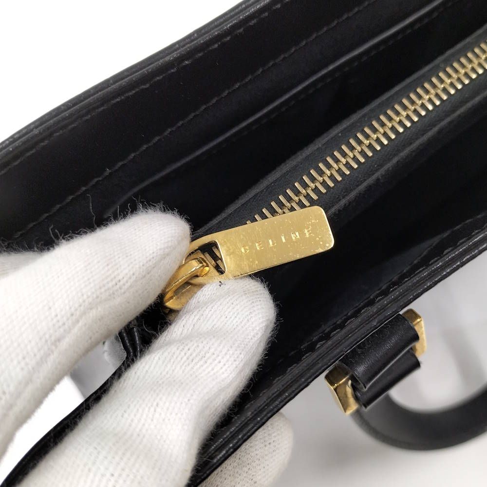Celine Tote Bag Logo Black Leather — view 7
