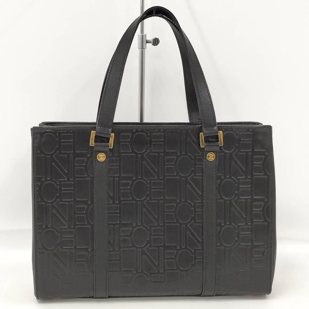 Celine Tote Bag Logo Black Leather — view 2