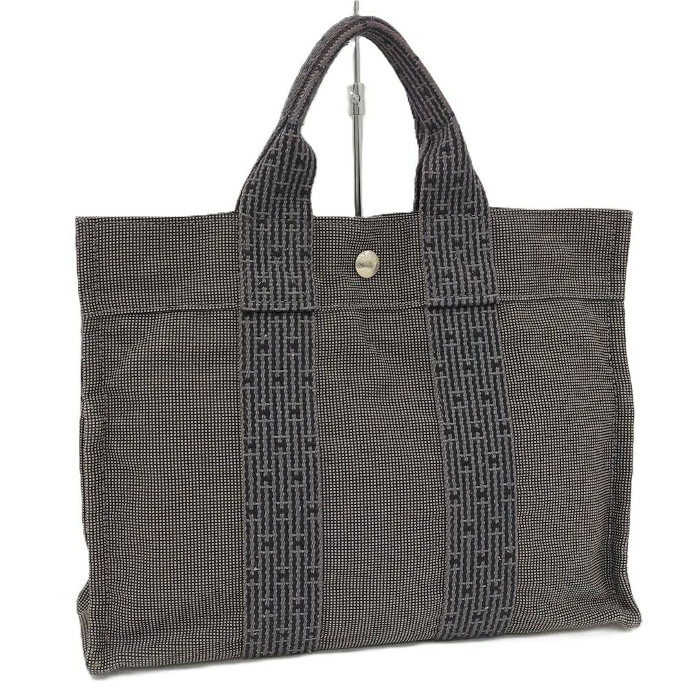 Hermes Herline Tote Bag Canvas Gray