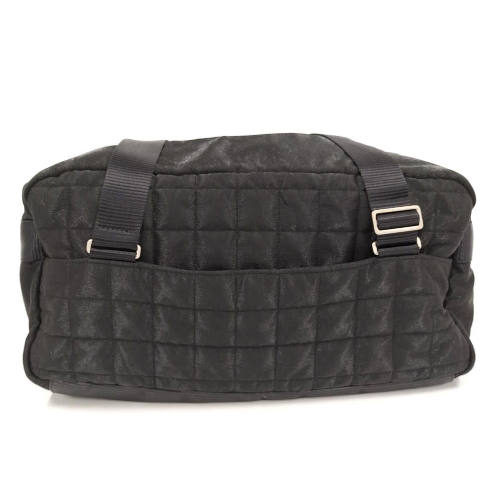 Chanel Boston Bag Sports Line Chocolate Bar Stitch Logo Nylon Canvas Black — view 2