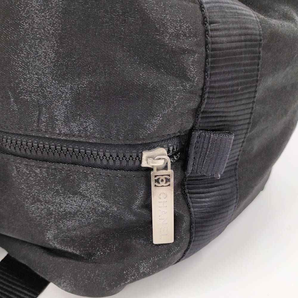 Chanel Boston Bag Sports Line Chocolate Bar Stitch Logo Nylon Canvas Black — view 5