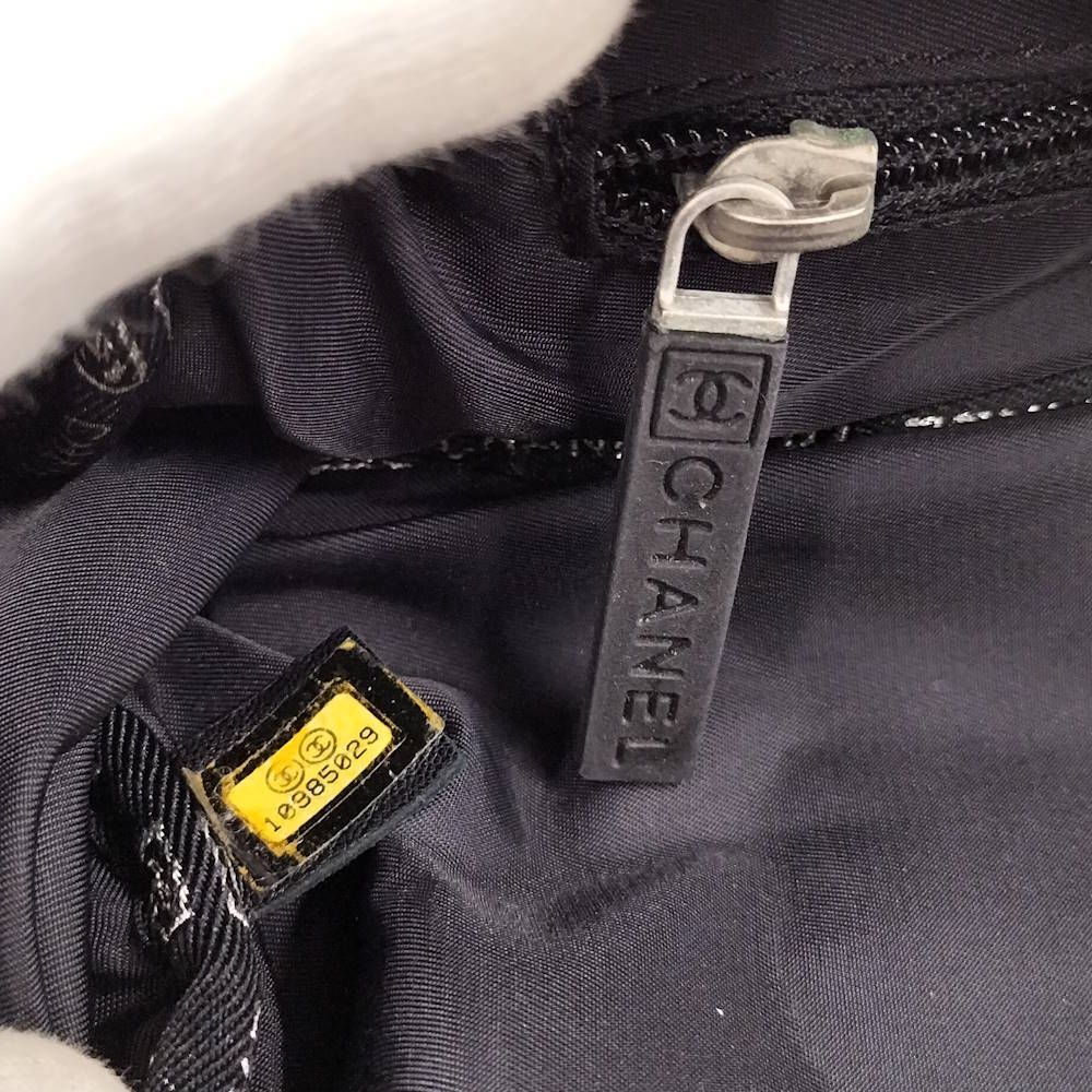 Chanel Boston Bag Sports Line Chocolate Bar Stitch Logo Nylon Canvas Black — view 8