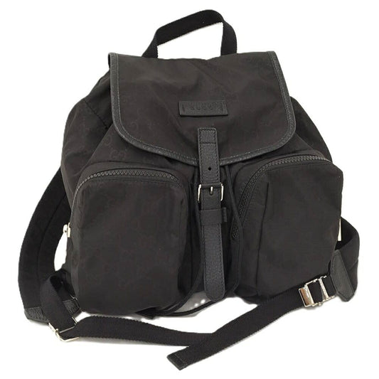 Gucci Backpack Nylon Leather Black