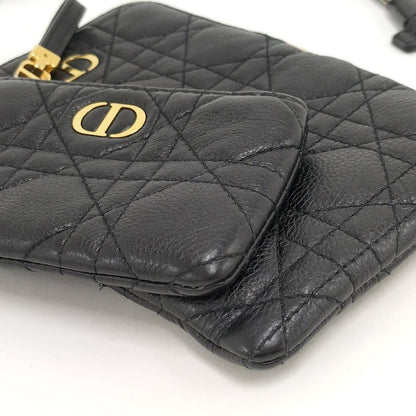 Dior Cannage Caro Multi Function Phone Pouch Leather Black — view 3