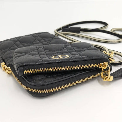Dior Cannage Caro Multi Function Phone Pouch Leather Black — view 6