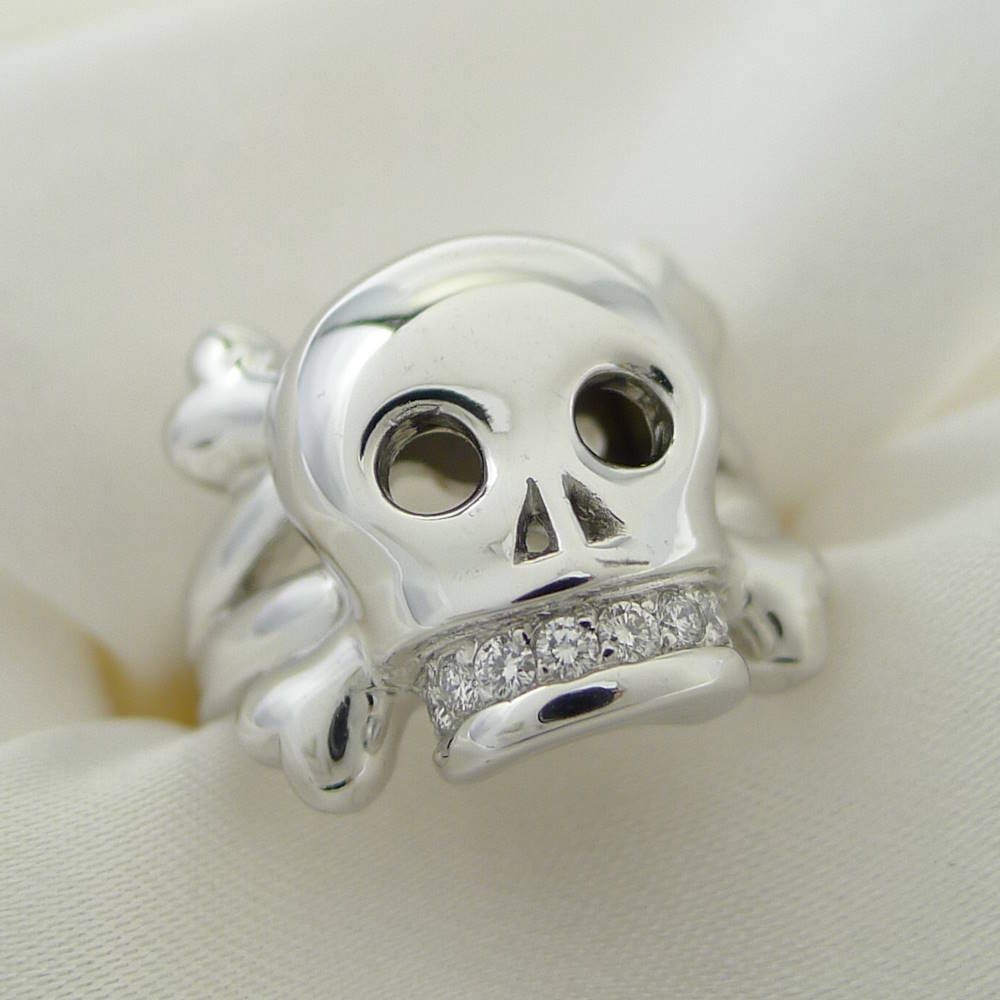Dior Tet Dumor Skull Ring 18K White Gold