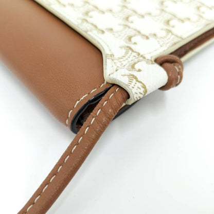 Celine Phone Pouch Leather Brown Ivory — view 6