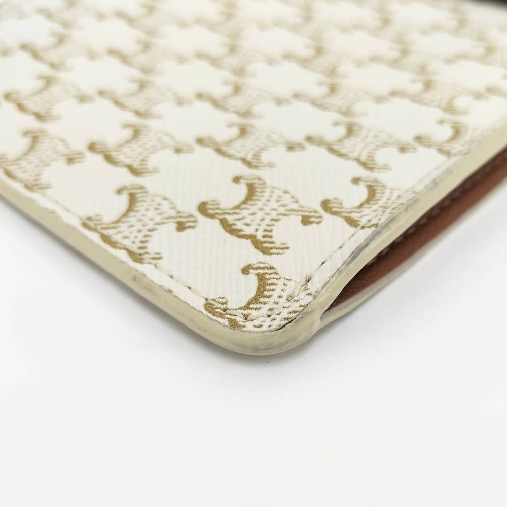 Celine Phone Pouch Leather Brown Ivory — view 3
