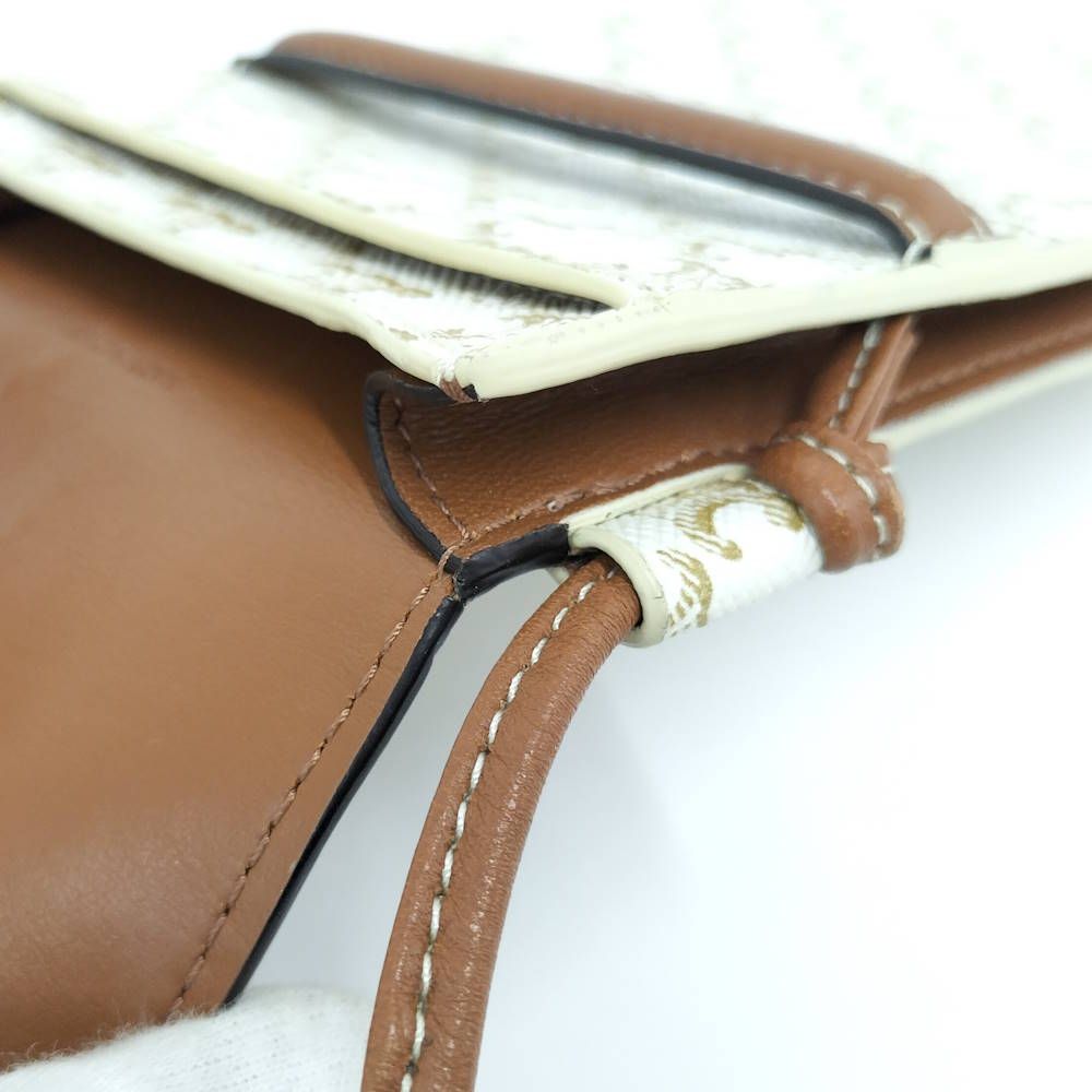 Celine Phone Pouch Leather Brown Ivory — view 8