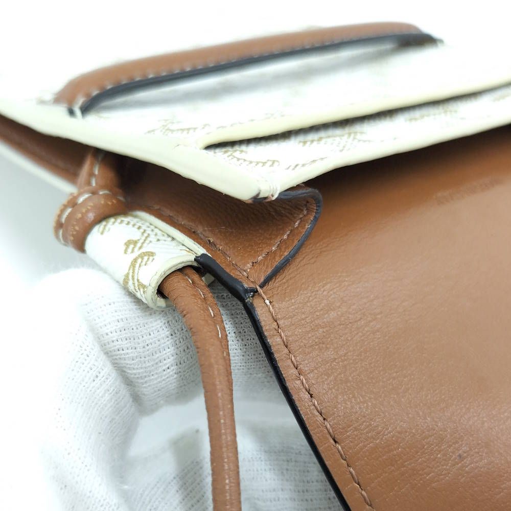 Celine Phone Pouch Leather Brown Ivory — view 7