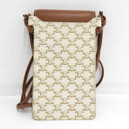 Celine Phone Pouch Leather Brown Ivory — view 2