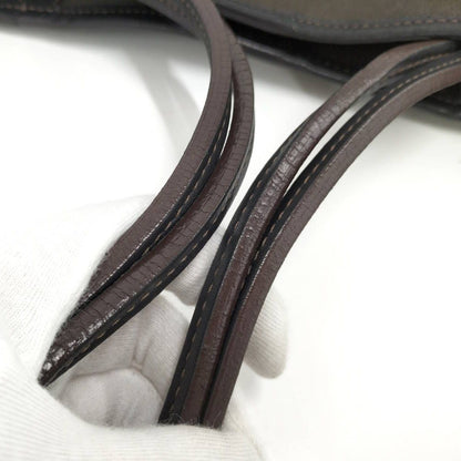 Prada Logo Tote Bag Leather Canvas Black — view 5