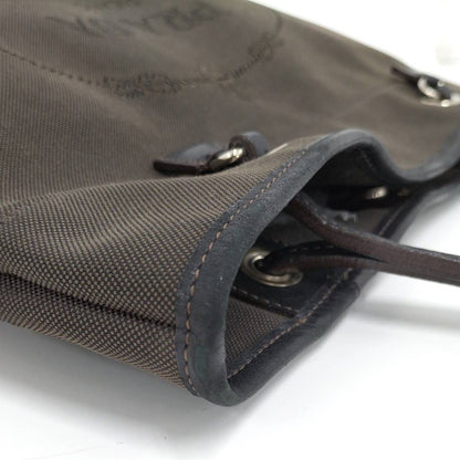 Prada Logo Tote Bag Leather Canvas Black — view 6